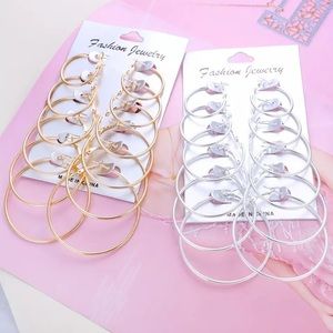Circle⭕️Hoops Earrings SET ( silver & gold )
